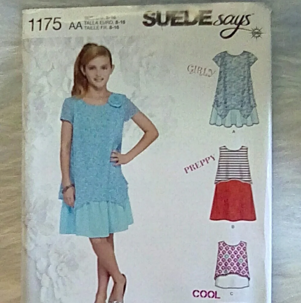 Simplicity 1175 girl dress top shorts sz 8-16.5